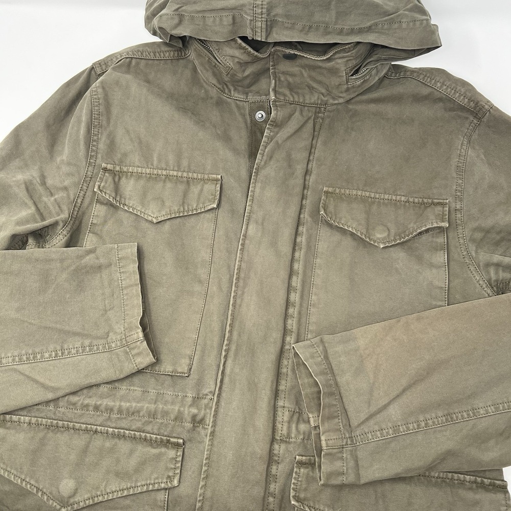 Madewell Men's Size Small Green Field Jacket Packable-Hood 6-Pockets